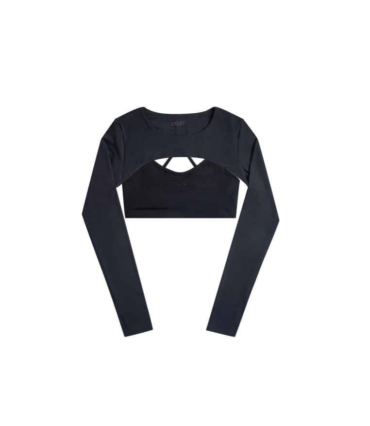 Tone Activewear 2-en-1 Allure Top Black Sesame